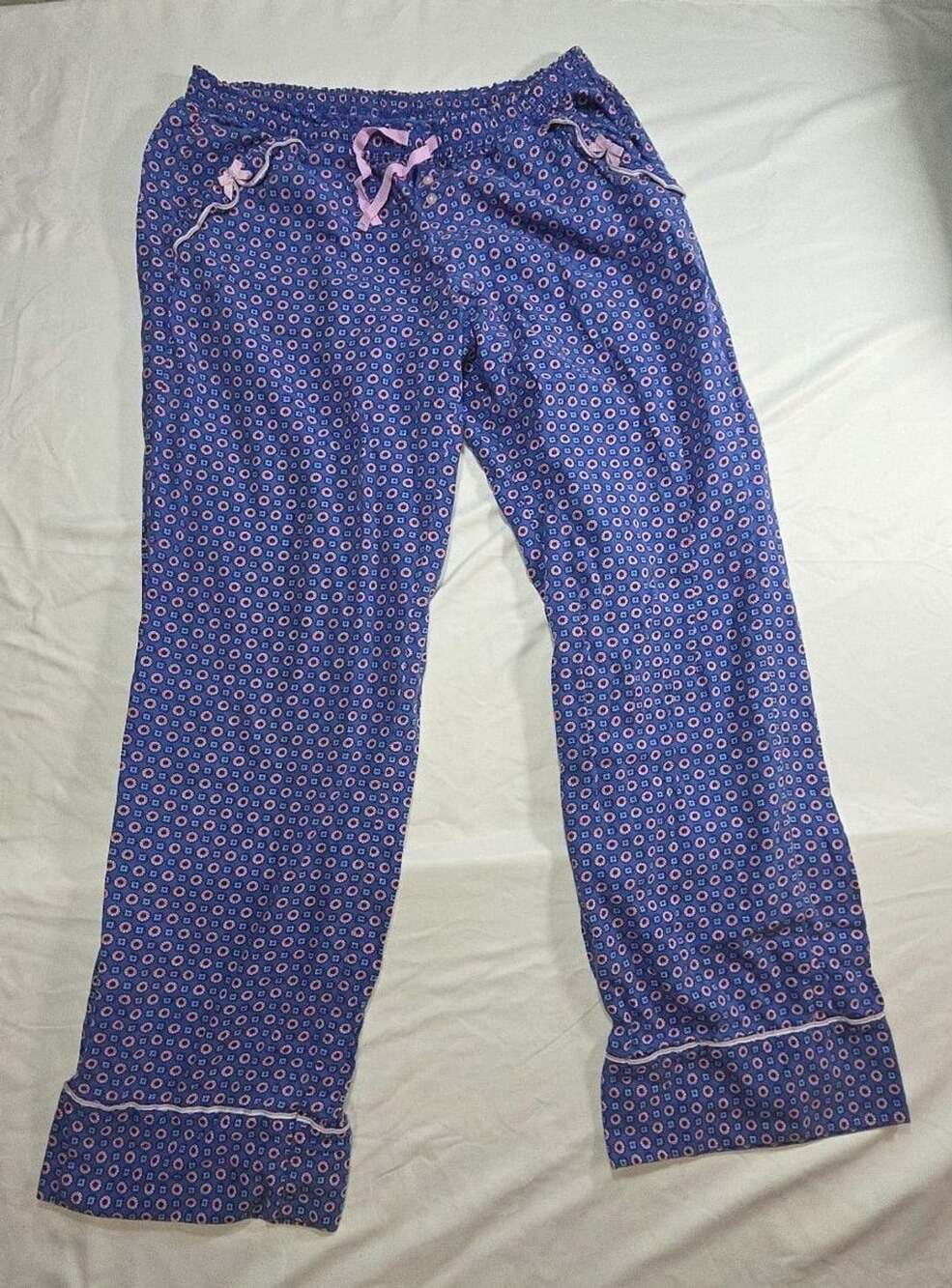 Victoria's Secret Pajama Pants Size S Blue Geometric Print Lounge